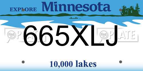 665XLJ Minnesota License Plate