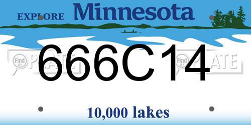 666C14 Minnesota License Plate