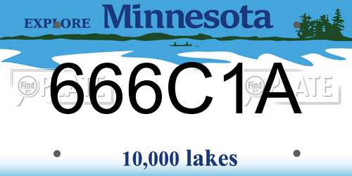 666C1A Minnesota License Plate