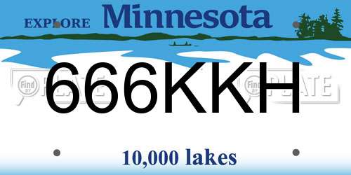 666KKH Minnesota License Plate