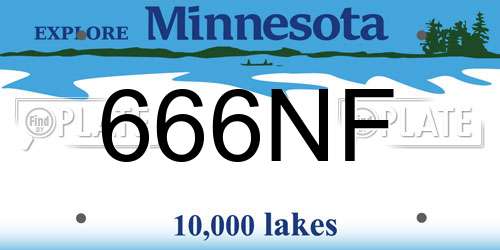 666NF Minnesota License Plate