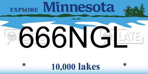 666NGL Minnesota License Plate