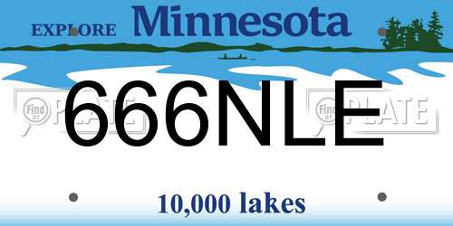 666NLE Minnesota License Plate