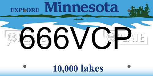 666VCP Minnesota License Plate