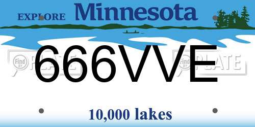 666VVE Minnesota License Plate