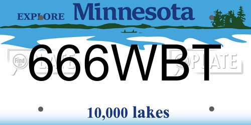 666WBT Minnesota License Plate