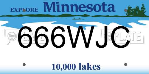 666WJC Minnesota License Plate