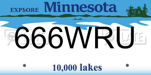 666WRU Minnesota License Plate