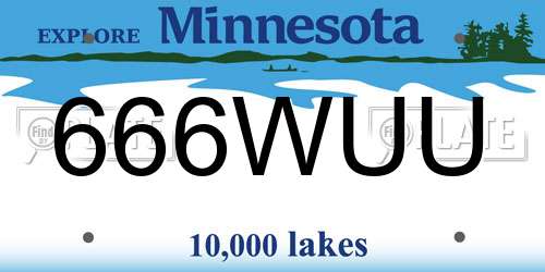 666WUU Minnesota License Plate