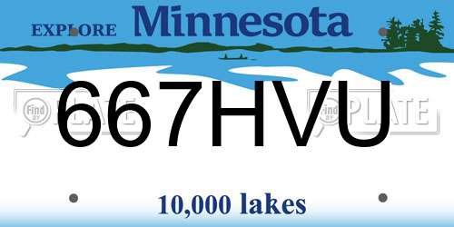 667HVU Minnesota License Plate