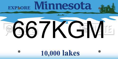667KGM Minnesota License Plate