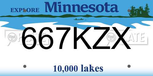 667KZX Minnesota License Plate