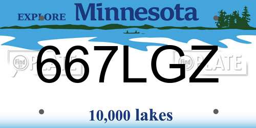 667LGZ Minnesota License Plate