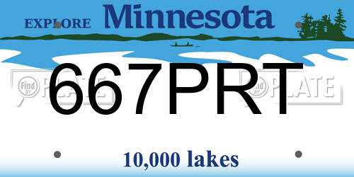 667PRT Minnesota License Plate