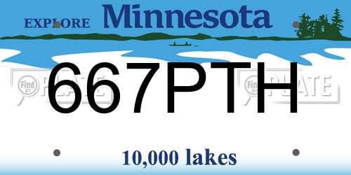667PTH Minnesota License Plate
