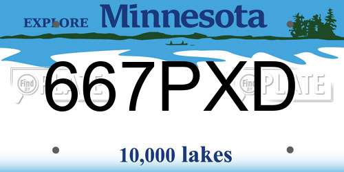 667PXD Minnesota License Plate