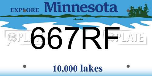 667RF Minnesota License Plate
