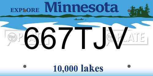 667TJV Minnesota License Plate