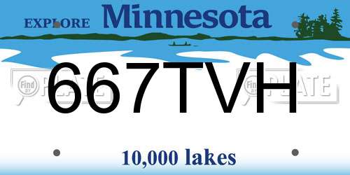 667TVH Minnesota License Plate