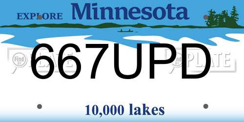 667UPD Minnesota License Plate