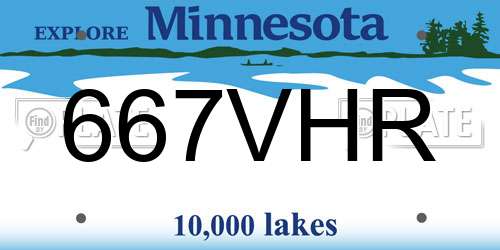 667VHR Minnesota License Plate