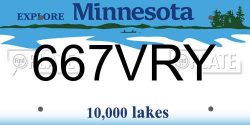 667VRY Minnesota License Plate