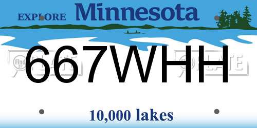 667WHH Minnesota License Plate