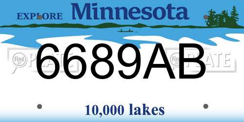 6689AB Minnesota License Plate