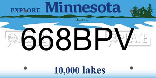 668BPV Minnesota License Plate