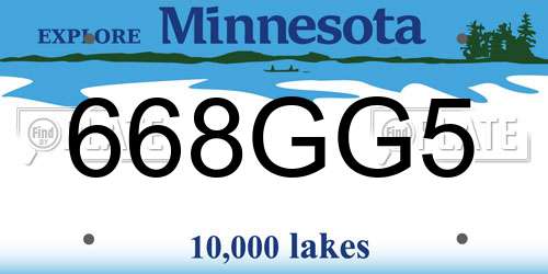 668GG5 Minnesota License Plate