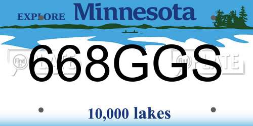 668GGS Minnesota License Plate
