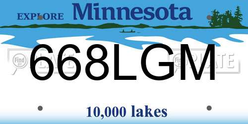 668LGM Minnesota License Plate