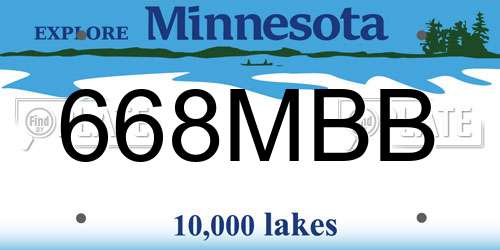 668MBB Minnesota License Plate