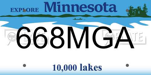 668MGA Minnesota License Plate