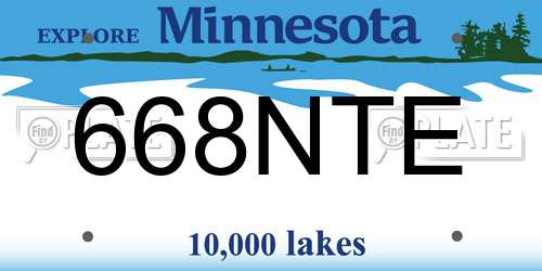 668NTE Minnesota License Plate