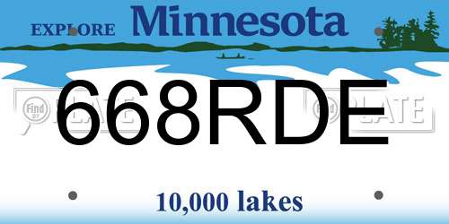 668RDE Minnesota License Plate