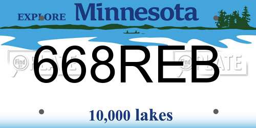 668REB Minnesota License Plate