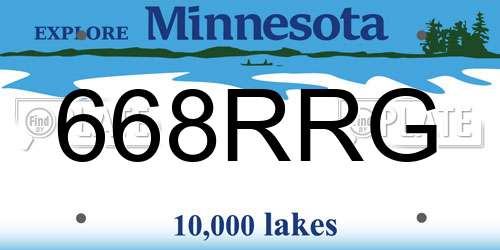 668RRG Minnesota License Plate