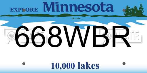 668WBR Minnesota License Plate