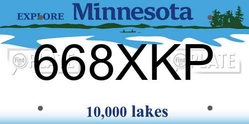 668XKP Minnesota License Plate