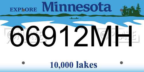 66912MH Minnesota License Plate