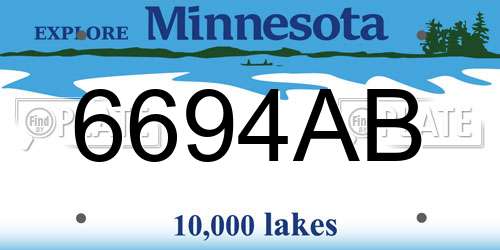 6694AB Minnesota License Plate