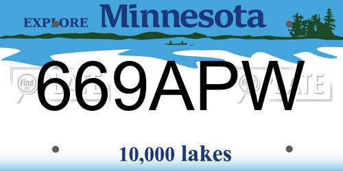 669APW Minnesota License Plate