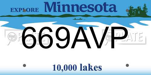 669AVP Minnesota License Plate