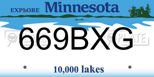 669BXG Minnesota License Plate