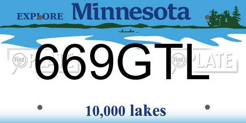 669GTL Minnesota License Plate