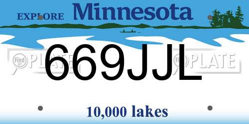 669JJL Minnesota License Plate