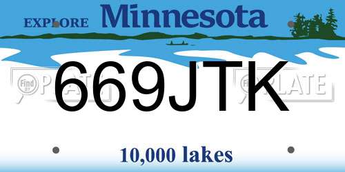 669JTK Minnesota License Plate