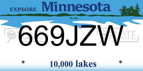 669JZW Minnesota License Plate