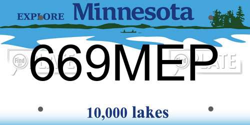 669MEP Minnesota License Plate